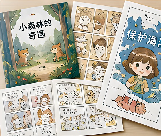 三折页中的创意绘本成果示意